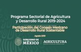 Programa Sectorial de Agricultura y Desarrollo Rural 2019-2024€¦ · Punto de Partida: EL PND 2019-2024 (Ejes) es 1 Honradez y honestidad 2 No al gobierno rico con pueblo pobre