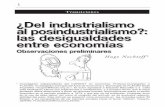 ¿Del industrialismo al posindustrialismo?: las ...publicacioneseconomia.flacso.org.ar/images/pdf/22.pdf · cambios institucionales más ge-nerales y transformaciones en la esfera