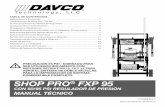 SHOP PRO FXP 95 · diseñados para quitarlos con una llave inglesa DAVCO . Es por ello que las Reclamaciones de Garantía asociadas a cuellos y tapas de ventilación que se hayan