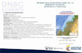 INFORME SALA SITUACIONAL DNBC No. 10 TERREMOTO ECUADOR… · 2. Informe Técnico Terremoto En Ecuador INFORME SALA SITUACIONAL DNBC No. 10 TERREMOTO ECUADOR. 28/04/2016 a 13:00 horas