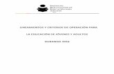 LINEAMIENTOS Y CRITERIOS DE OPERACIÓN PARA LA EDUCACIÓN DE …idea.inea.gob.mx/images/CONTENIDO/Politicas Estatales... · 2019-10-16 · para la Educación de los Adultos (INEA).