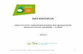 MEMORIA CIENTÍFICA IUBM 2017 rev · 2019-05-03 · Mecanismos inmunoreguladores en el desarrollo de la patogenia de la enfermedad de Chagas: Aplicaciones translacionales. Nuria Gironés