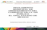 REGLAMENTO MUNICIPAL DE ORDENAMIENTO DEL …reglamento para el ordenamiento del comercio en via publica en el municipio de el oro, mÉxico, en la sede oficial de la presidencia municipal,