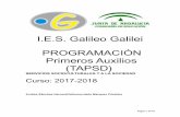 I.E.S. Galileo Galilei PROGRAMACIÓN Primeros Auxilios (TAPSD)iesgalileocordoba.es/wp-content/uploads/2015/11... · 2018-03-01 · Página 2 de 44 INTRODUCCIÓN (Ubicación curricular,