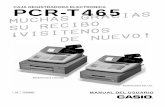 CAJA REGISTRADORA ELECTRONICA PCR-T465 · 2019-03-16 · DE NUEVO! PCR-T465CAJA REGISTRADORA ELECTRONICA CI Canada MANUAL DEL USUARIO ... Manual del usuario/ Llave de gaveta Llave