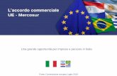UE - Mercosur - Esteri · 2019-11-28 · L'accordo commerciale UE-Mercosur permetterà l'eliminazione graduale delle tariffe per la maggior parte dei prodotti rendendo gli stessi