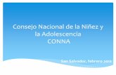 Consejo Nacional de la Niñez y la Adolescencia CONNA · 2012-02-15 · Sistema Nacional de Protección Integral de la Niñez y de la Adolescencia, habiéndose extendió el plazo