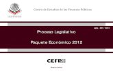 cefp / 001 / 2012 Proceso Legislativo Paquete Económico 2012 · 2012-01-12 · Proceso Legislativo Paquete Económico 2012 Enero 2012 cefp / 001 / 2012 . Etapas del Proceso Legislativo