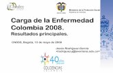 Carga de la Enfermedad Colombia 2008....Como medida resumen de la carga de discapacidad por todas las causas, el indicador “esperanza de vida ajustada por discapacidad” o “esperanza
