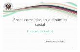 Redes complejas en la dinámica social - UGR · 2016-06-22 · MODELO DE AXELROD • La probabilidad de interacción entre individuos es proporcional al número de atributos culturales