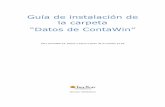Guía de instalación de la carpeta 'Datos de ContaWin'...Página 3 Introducción A partir de la actualización 12.10 de ContaWin propone, de manera opcional a todos los usuarios de