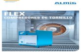 COMPRESORES DE TORNILLO€¦ · sor de la serie FLEX, ALMiG ha desarrollado las instala-ciones de compresores de tornillo más compactas del mercado. El volumen acústico de estos