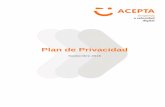 Plan de Privacidad - Acepta CHILE · electrónica reconocidos en el ámbito tributario. Las políticas acreditadas son las de los Certificados Clase 3 para Persona Natural. Posteriormente,