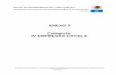 ANEXO 3 Categoría: IV EMPRESAS GACELA · MANUAL DE PROCEDIMIENTOS DEL FONDO PyME 2011 ... • Copia del contrato de Honorarios, o Declaracion Informativa de Operaciones con Terceros