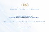 Normas para la Formulación Presupuestaria...Normas para la Formulación Presupuestaria 7 Ejercicio Fiscal 2019 y Multianual 2019-2023 A. MARCO DE MEDIANO PLAZO El presupuesto multianual