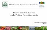 Pilares del Plan Rescate en la Política Agroalimentaria Ministro de...•Definición de metas de productividad –Aumentar la productividad nacional en productos sensibles en un 50%