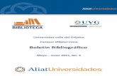 Boletín Bibliográfico · Evaluación del Aprendizaje: alternativas y nuevos desarrollos. 1a ed. México: Trillas, 2011. - 142 p. La evaluación es un tema complejo, puesto que para