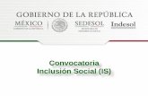 Convocatoria Inclusión Social (IS) · Los proyectos que se presenten deberán enmarcarse en alguna de las siguientes vertientes, descritas en el numeral 3.5.1 de las Reglas de Operación