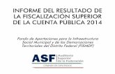 INFORME DEL RESULTADO DE LA FISCALIZACIÓN ...planeader.puebla.gob.mx/pdf/INFORME DEL RESULTADO ASF.pdfINFORME DEL RESULTADO DE LA FISCALIZACIÓN SUPERIOR DE LA CUENTA PÚBLICA 2014