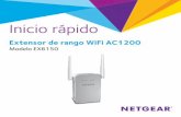 Guía de inicio rápido del extensor de rango WiFi AC1200, modelo … · 2015-11-13 · Solo es necesario que esté cerca del router WiFi durante el proceso de configuración inicial.