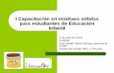 I Capacitación en residuos sólidos para las educadoras de los pre … · 2013-04-24 · Los Residuos sólidos en Estelí y en los pre-escolares Generación de 300 m3 de residuos