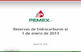 Reservas de hidrocarburos al 1 de enero de 2013 de...2013/01/01  · por Petróleos Mexicanos deben ser aprobados por la Comisión Nacional de Hidrocarburos (CNH); y (ii) la Secretaría
