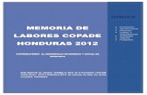 MEMORIA DE LABORES COPADE HONDURAS 2012 2017-07-13¢  MEMORIA DE LABORES COPADE HONDURAS 2012 1 Se presenta