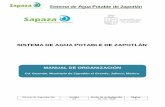 SISTEMA DE AGUA POTABLE DE ZAPOTLÁN · 2017-04-25 · Sistema de Agua Potable de Zapotlán Manual de Organización Versión Fecha de Actualización Página 2.0 19 – Dic -2016 2