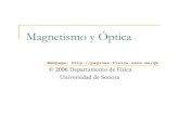 Magnetismo y Óptica - Universidad de Sonorapaginas.fisica.Uson.mx/qb/magyopt/01-magyopt.pdfMagnetismo y óptica Parte I: Magnetismo (Tiempo aproximado: 16 horas) 1. Campo magnético.