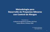 Metodología para Desarrollo de Proyectos Mineros …...Metodología para Desarrollo de Proyectos Mineros con Control de Riesgos Presentado en: Instituto de Ingenieros de Minas del