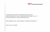 CORPORACIÓN EMPRESARIAL DE MATERIALES DE …€¦ · Informe de gestión Ejercicio 2018 Corporación Empresarial de Materiales de Construcción, S.A. 4 Por su parte, el EBITDA a