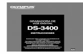 GRABADORA DE VOZ DIGITAL DS-3400 - Olympus Corporation€¦ · litio ni ninguna batería no recargable. • Nunca use una batería que tenga la cubierta exterior rasgada o agrietada.