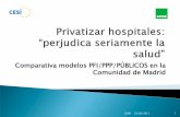 Comparativa modelos PFI/PPP/PÚBLICOS en la Comunidad …...Nuevas fórmulas de gestión (PFI/PPP)= MAYOR COSTE DE FINANCIACIÓN. 2. Sobrecostes de los hospitales PFI/PPP= NO COMPUTAN