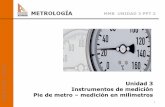 MMB UNIDAD 3 PPT 2€¦ · A.- Pie de metro o Calibrador Vernier Universal: El pie de metro o pie de rey es un instrumento de medición de longitudes que se utiliza para medir con