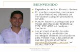 BIENVENIDO - sitiosweb.com.mx · BIENVENIDO Experiencia del Lic.Ernesto Guerra En muchos aspectos, mercadear un sitio Web no es diferente de mercadear cualquier producto o servicio.