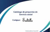 Catálogo de proyectos de Servicio social Campus: Saltillo · Servicio Social . TEC21. #UnsoloTEC. SentidoHumano • Número de horas por acreditar: 120 horas Misión. En la Aldea