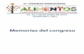 Memorias del congreso - ciafn.uaq.mxciafn.uaq.mx/docs/Memorias 2do Congreso Internacional de Aliment… · Dr. Emilio Alvarez Parrilla Dr. Luis Arturo Bello Pérez Dra. Rocio Campos