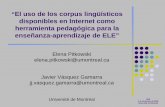 El uso de los corpus lingüísticos disponibles en Internet ... · zJergas de Habla Hispana (JHH) zAsí hablamos zCorpus del español zCorpus Diacrónico del Español (CORDE) zCorpus