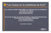 “Los Corpus en la enseñanza de E/LE” - CRE€¦ · Jergas de Habla Hispana (JHH) Corpus del español Trabajo Práctico Ventajas, desventajas y posibles soluciones Los corpus