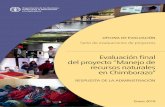 Serie de evaluaciones de proyectosSERIE DE EVALUACIÓN DE PROYECTOS Evaluación final del proyecto “Manejo de recursos naturales en Chimborazo” GCP /ECU/080/GFF GEF ID: 3266 RESPUESTA