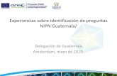Experiencias sobre identificación de preguntas NIPN Guatemala/ · Experiencias sobre identificación de preguntas NIPN Guatemala/ Valor agregado de las NIPN. ... Estrategia de Prevención