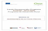 Landa Garapenerako Programa Euskadi 2015 2020 Programa de … · infraestructuras que mejoren la movilidad en las zonas rurales (caminos y pistas forestales). En cuanto a los objetivos