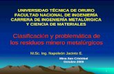 Universidad Técnica de Oruro - UTOdocentes.uto.edu.bo/njacintoe/wp-content/uploads/Clasificacion-RMM-02.pdf · para la producción de uno o varios concentrados a partir de la mena.