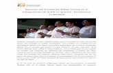 Discurso del Presidente Rafael Correa en la …...2015/04/21  · Discurso del Presidente Rafael Correa en la Inauguración de la Vía La Troncal - Puerto Inca 21-04-2015 Gracias compañeros