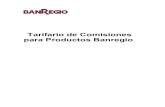 Tarifario de Comisiones para Productos Banregio · 2016-10-18 · Retiro de efectivo en cajero de otros bancos (3) Consulta de saldos y movimientos en cajero de otros bancos (3) Banco
