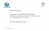 Presentación: ¿Quién es ALAPSI Noreste? · M2 – Administración de Riesgos M3 – Seguridad en Redes Parte 1 Curso de preparación para Especialista Certificado en Seguridad