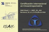 Certificación Internacional en Cineantropometria€¦ · PRESENTACIÓN La E SCUELA CATALANA DE CINEANTROPOMETRIA (ECC), a través del Instituto Nacional de Educación Física de
