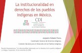 La institucionalidad en derechos de los pueblos indígenas ... · derechos de los pueblos indígenas en México. Alejandro Robledo Flores. Coordinador General de Derechos Indígenas.