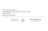 P CENTINELA I ESTATAL DE RESULTADOS 2015 ZACATECAS T … · Informe Zacatecas Becarios de Educación Media Superior Coordinación Nacional de PROSPERA Programa de Inclusión Social