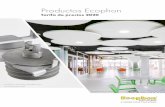 Productos Ecophon...Focus B/Tech 600x600x20 White Frost 7.2 20 A G35422900 49.66/m² Focus D/A XL/Tech 1720x600x20 White Frost 6.19 6 C G35597800 56.13/m² 2000x600x20 White Frost